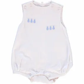 20014- Easter Shadow Baby Boy Bubble Romper with Bonnet