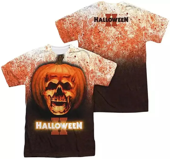 3D Printing T-shirt Halloween Pumpkin Party Costume Sublimation T shirt