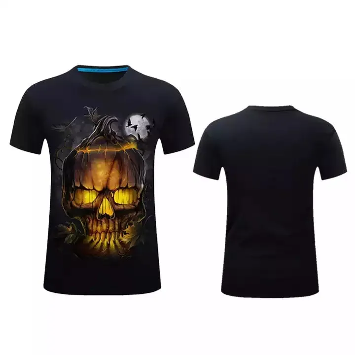 3D Printing T-shirt Halloween Pumpkin Party Costume Sublimation T shirt