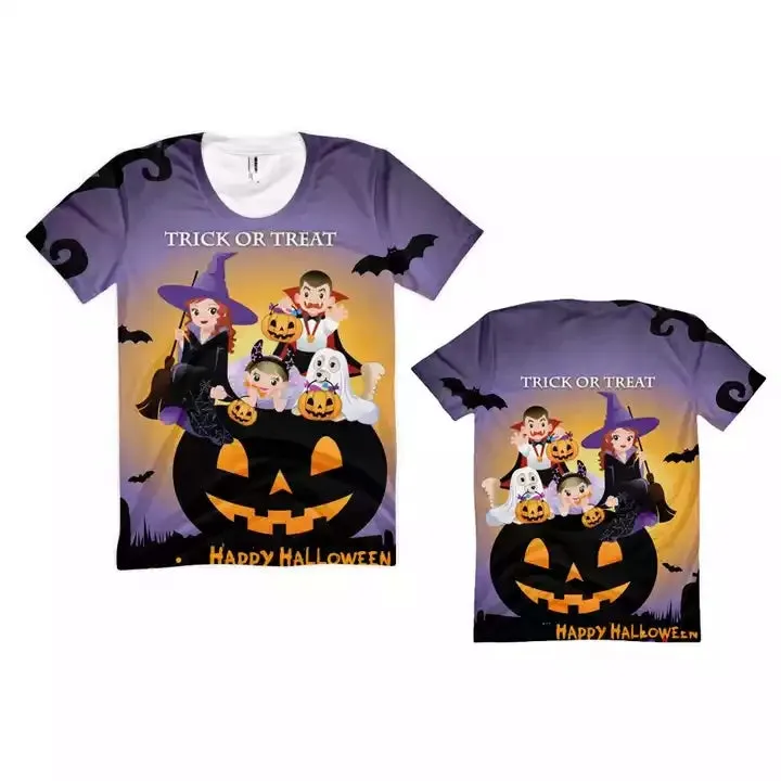 3D Printing T-shirt Halloween Pumpkin Party Costume Sublimation T shirt