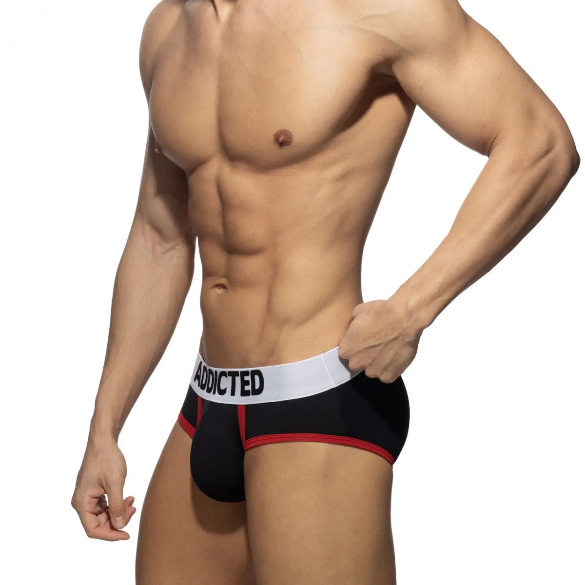 ADDICTED Black Pique Brief