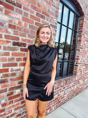 Afterparty Satin High Neck Romper