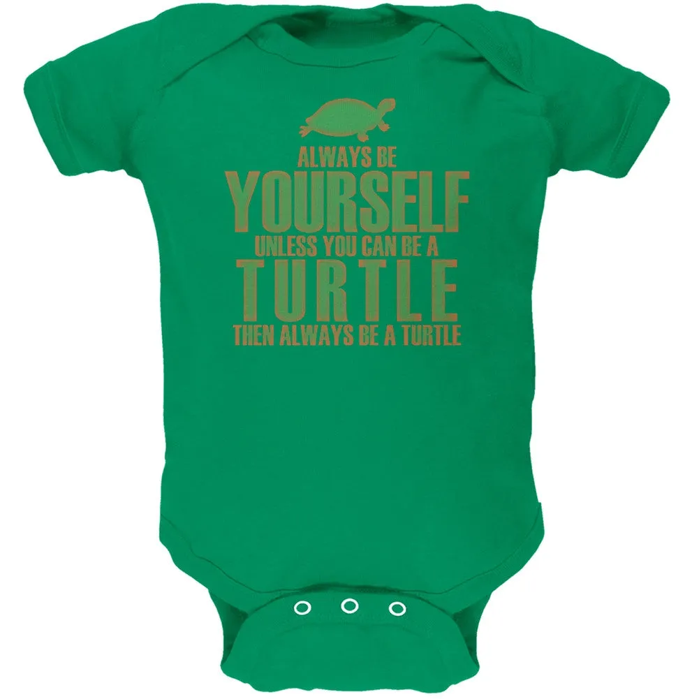 Always Be Yourself Turtle Black Soft Baby One Piece