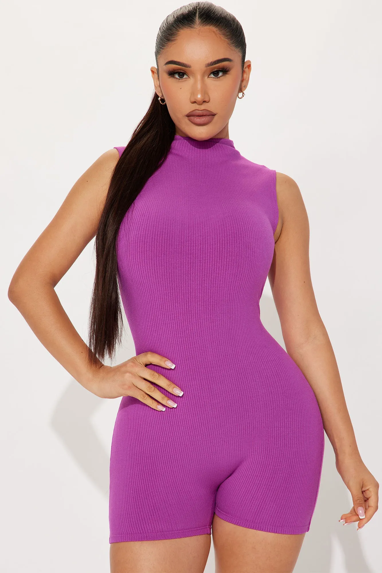 Amber Snatched Romper - Magenta