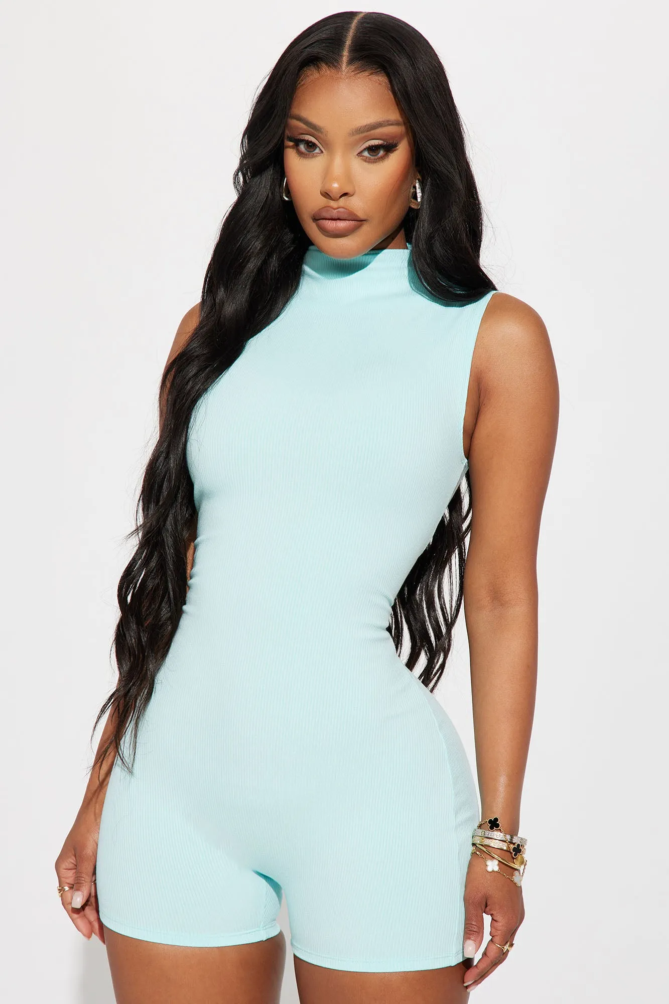 Amber Snatched Romper - Mint