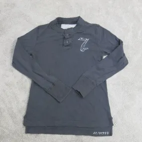 American Eagle Shirt Mens XS Black Vintage Fit Outdoor 100% Cotton Henley Tee