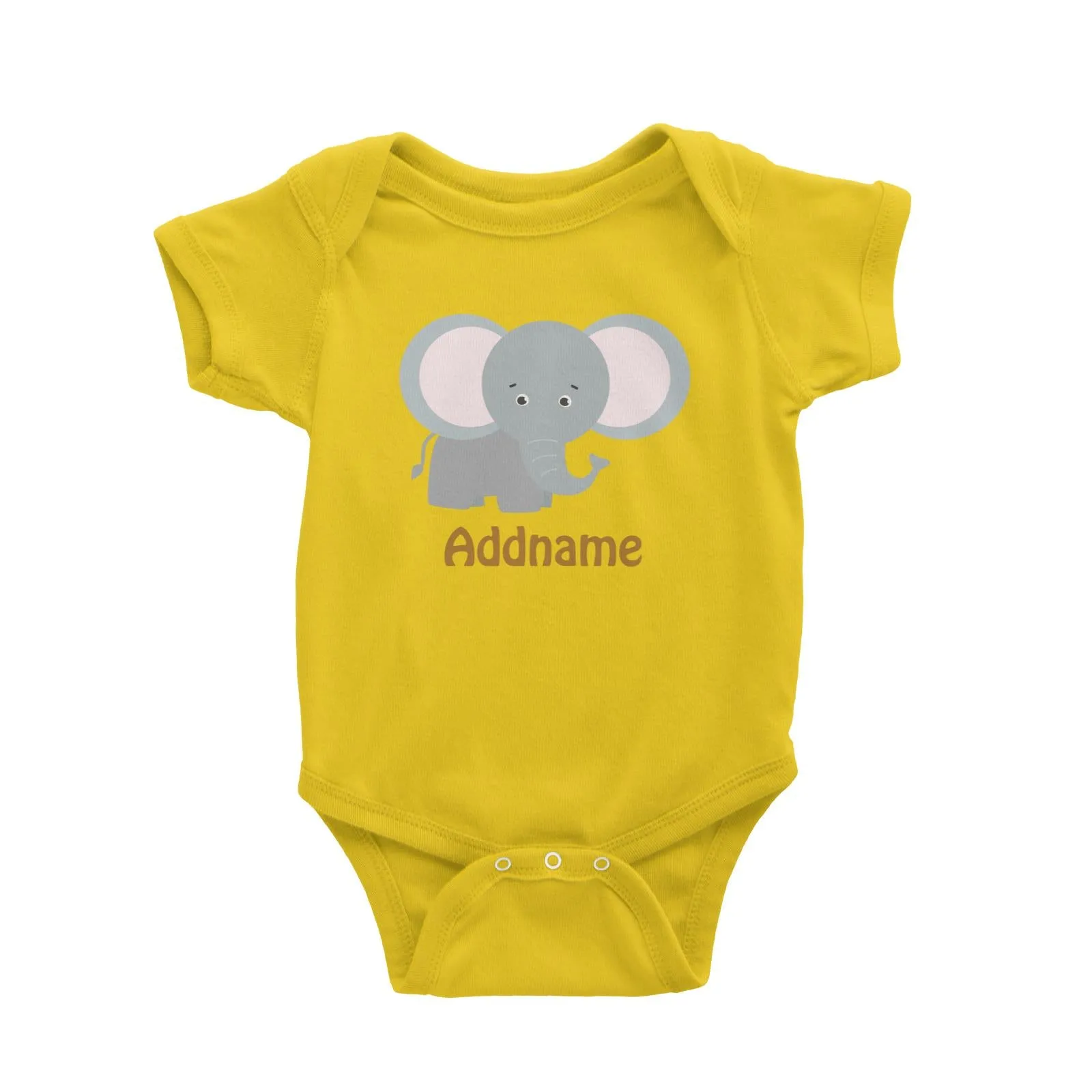 Animal Safari Jungle Elephant Addname Baby Romper