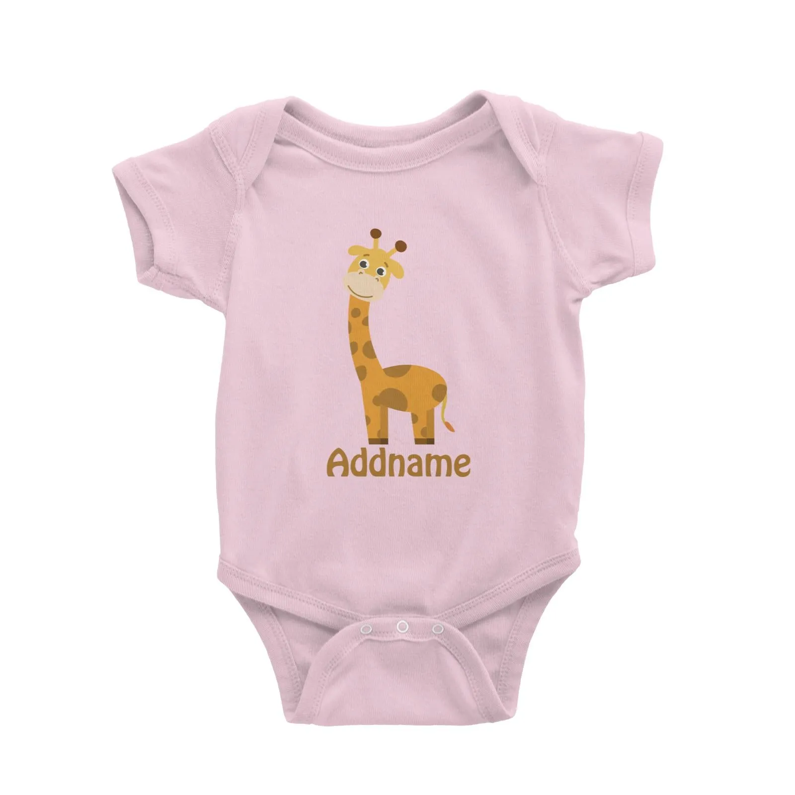 Animal Safari Jungle Giraffe Addname Baby Romper