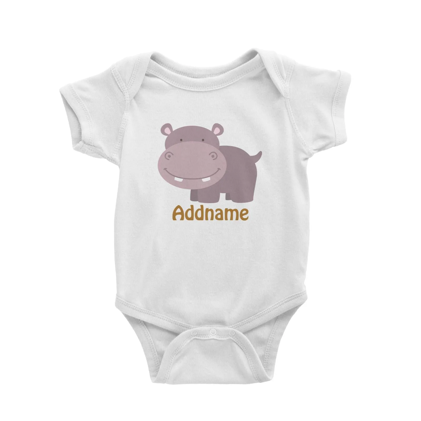 Animal Safari Jungle Hippopotamus Addname Baby Romper