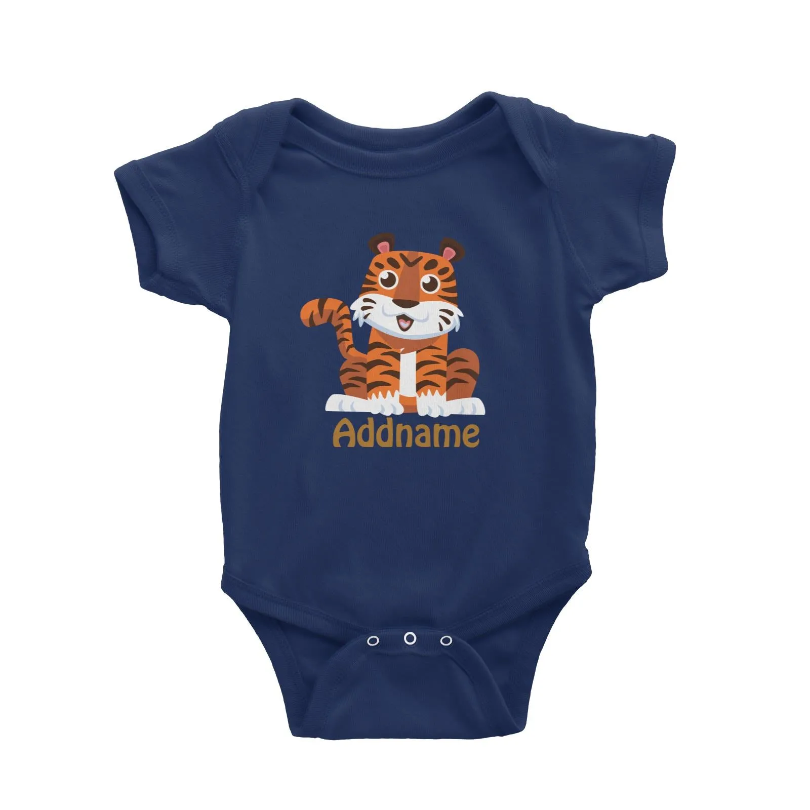 Animal Safari Jungle Tiger Addname Baby Romper