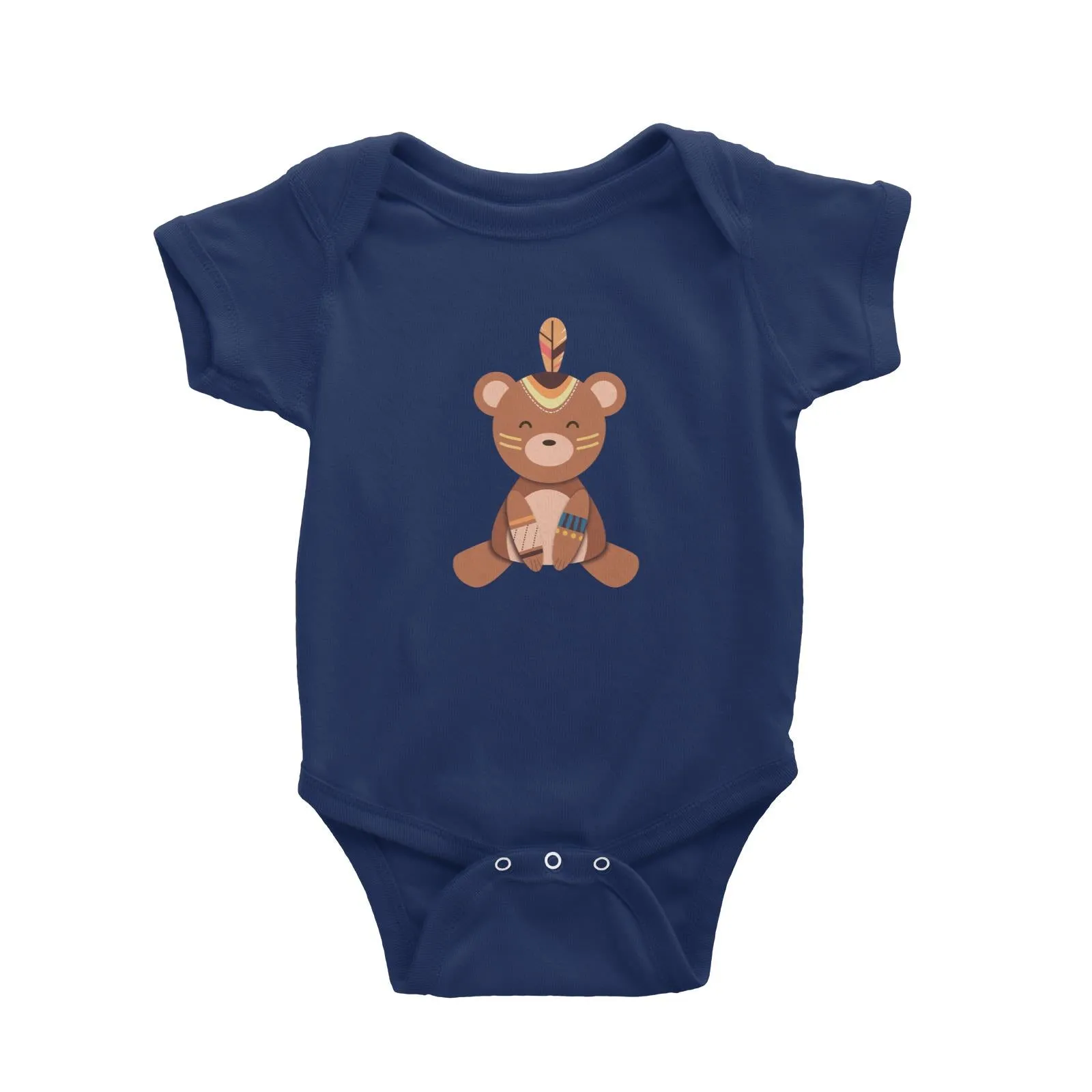 Animal Tribal Bear Addname Baby Romper