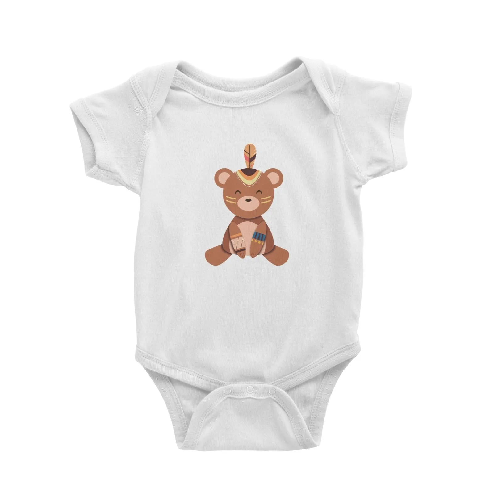 Animal Tribal Bear Addname Baby Romper