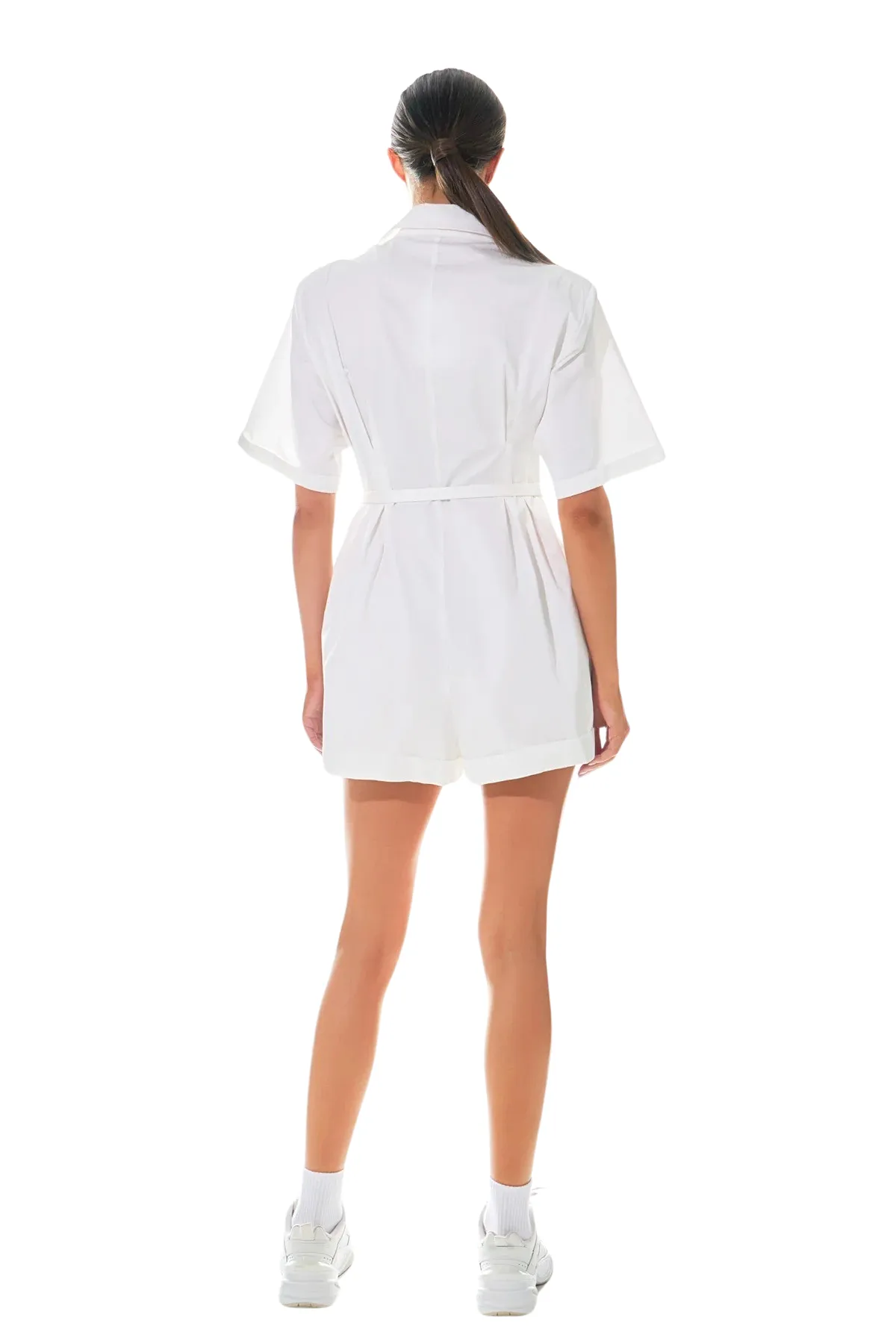 Apparel- Grey Lab Shoulder Pad Shirt Romper