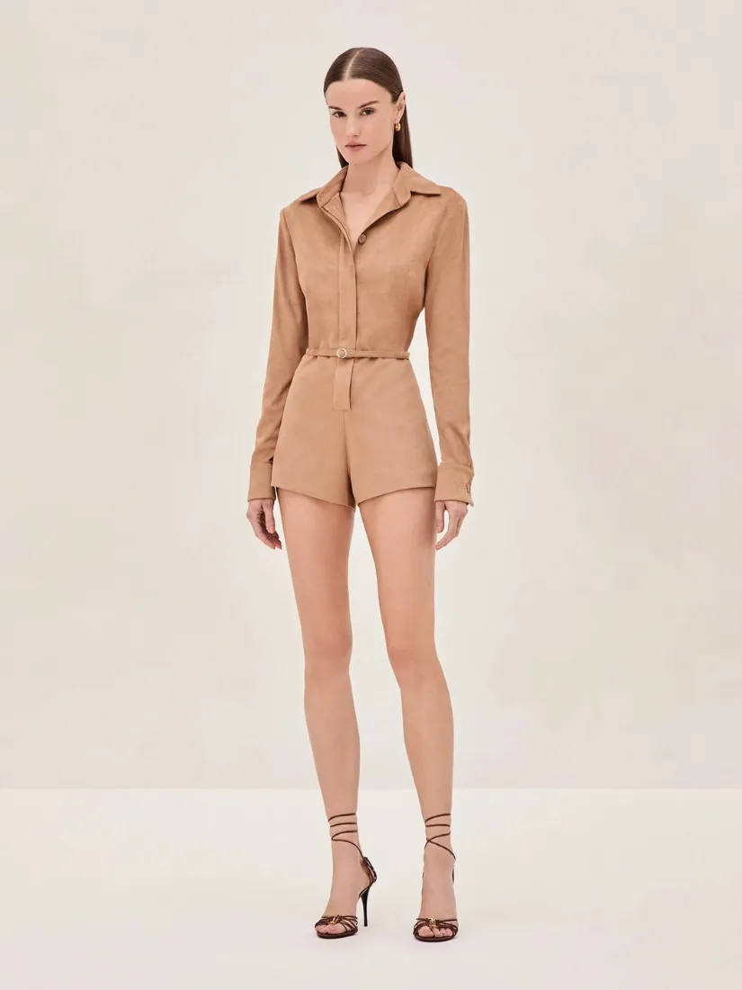 Archer Romper Tan