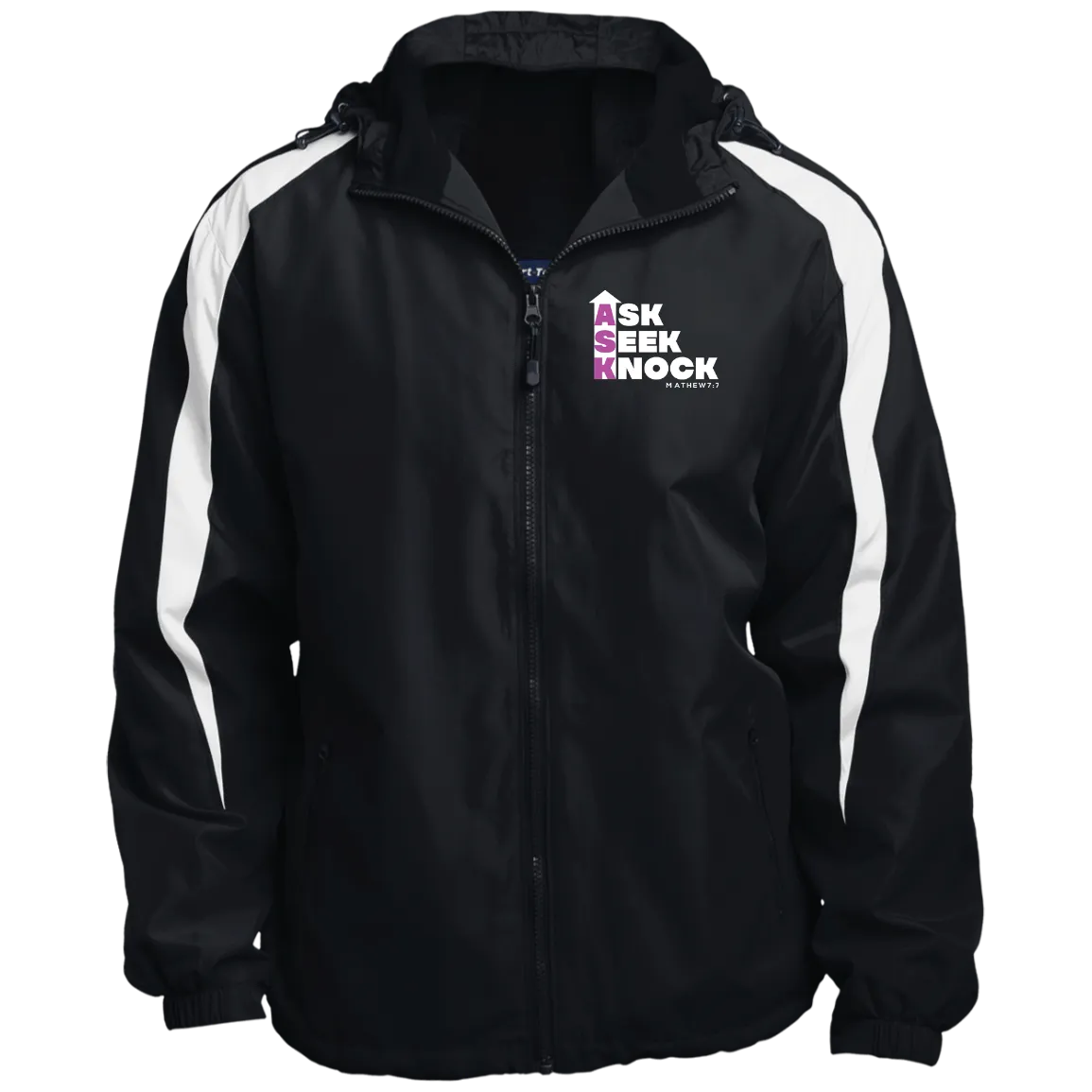 ASK SEEK KNOCK Colorblocked Hooded Jacket
