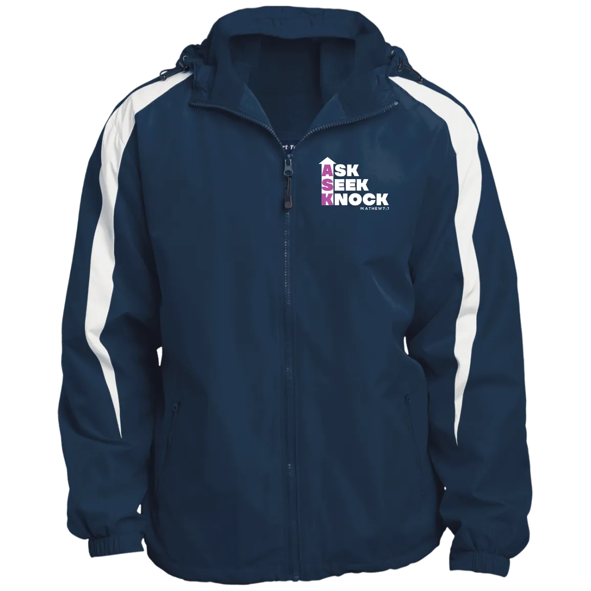 ASK SEEK KNOCK Colorblocked Hooded Jacket