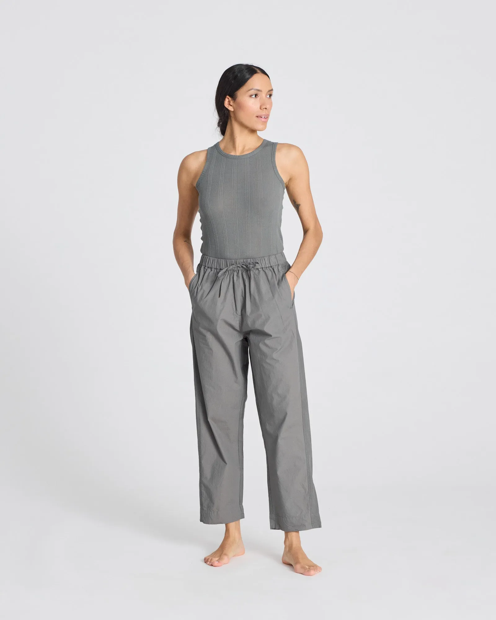 Astrid Pant Poplin - Metal Grey