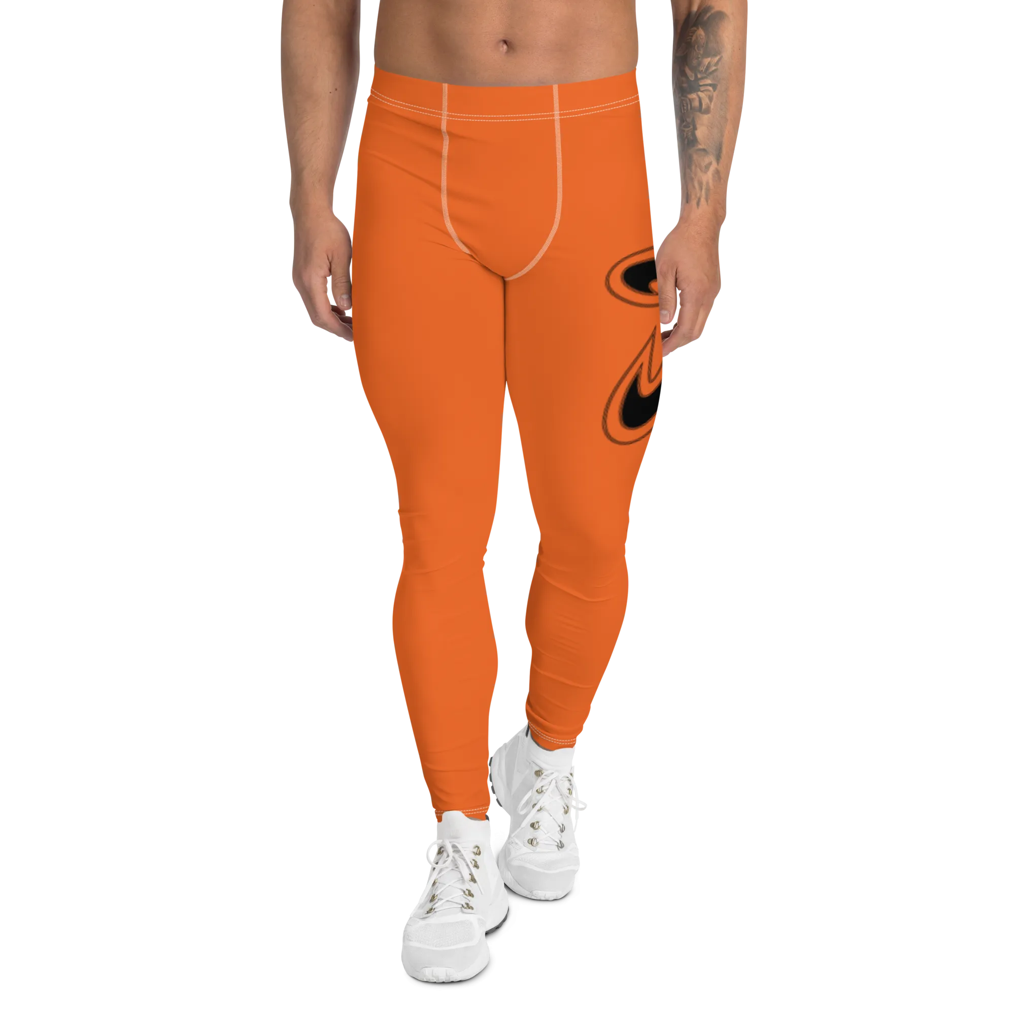 Athletic Apparatus Orange Black logo White stitch V2 Men's Leggings