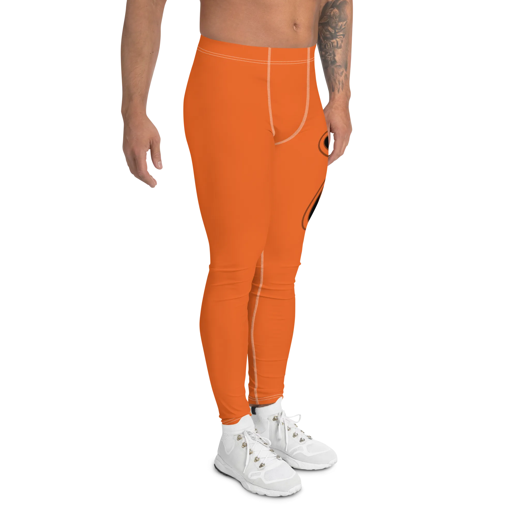 Athletic Apparatus Orange Black logo White stitch V2 Men's Leggings