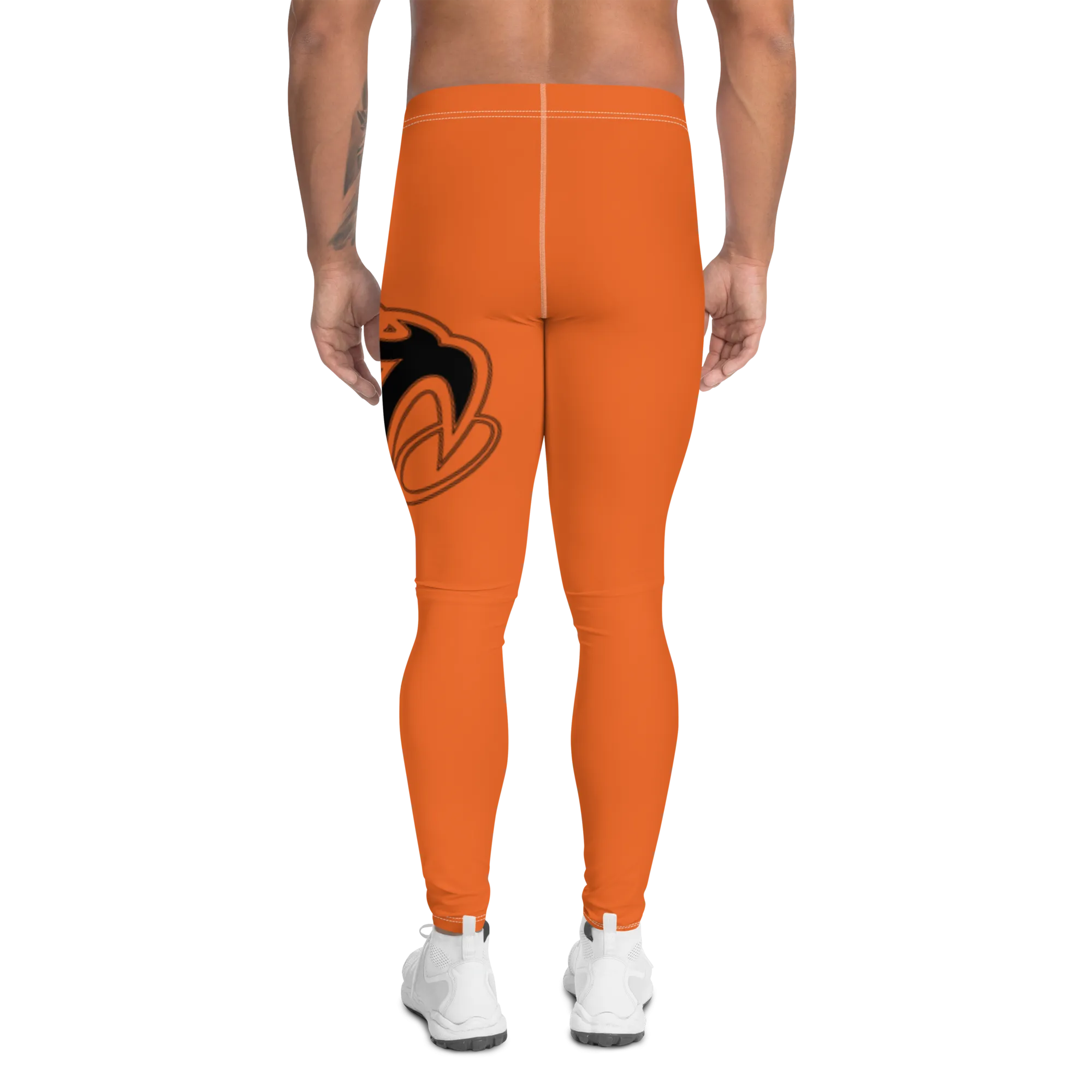 Athletic Apparatus Orange Black logo White stitch V2 Men's Leggings