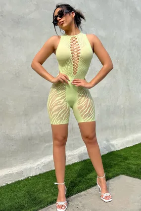 Attention On Me Romper - Lime