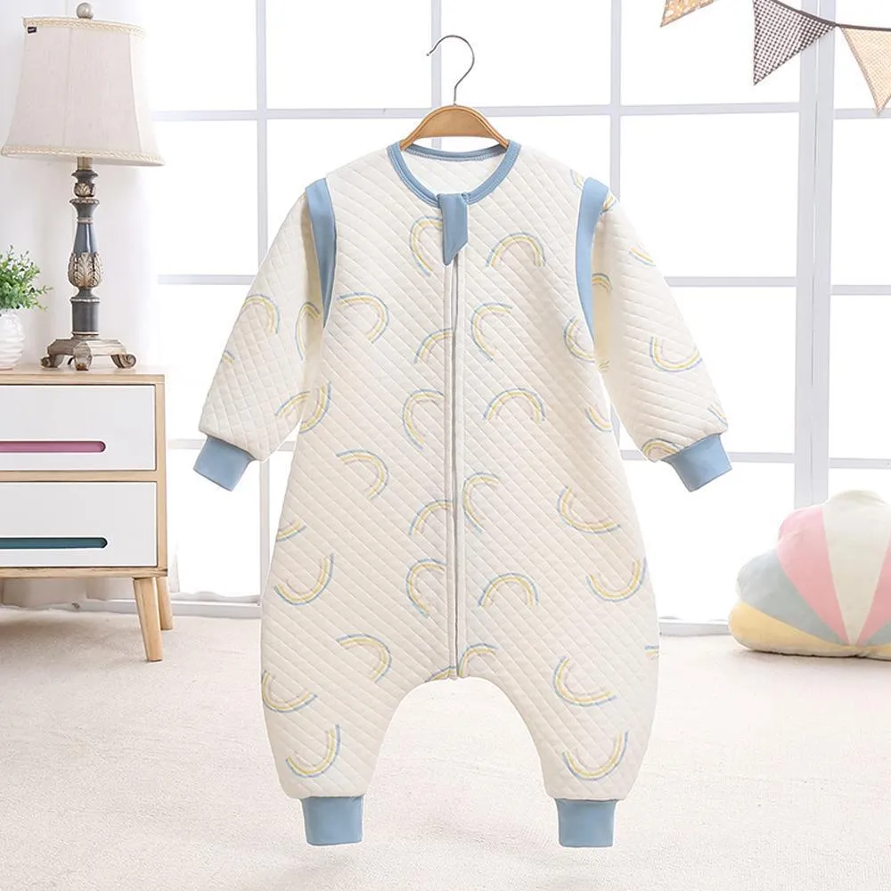 Autumn and winter plus cotton sleeveless children's split-leg one-piece romper