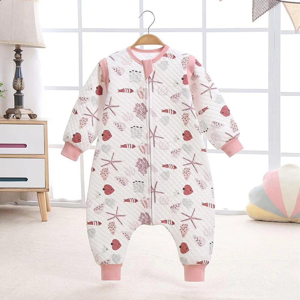 Autumn and winter plus cotton sleeveless children's split-leg one-piece romper