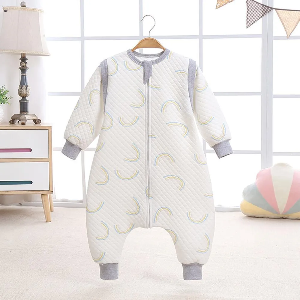 Autumn and winter plus cotton sleeveless children's split-leg one-piece romper
