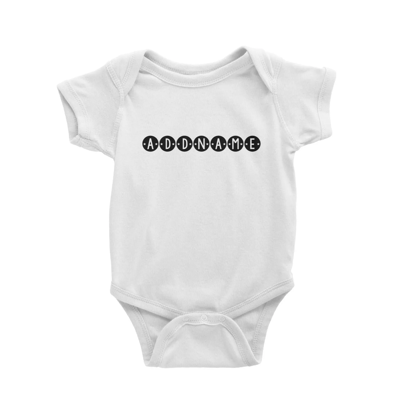 Baby Addname in Circles Baby Romper Personalizable Designs Basic Newborn