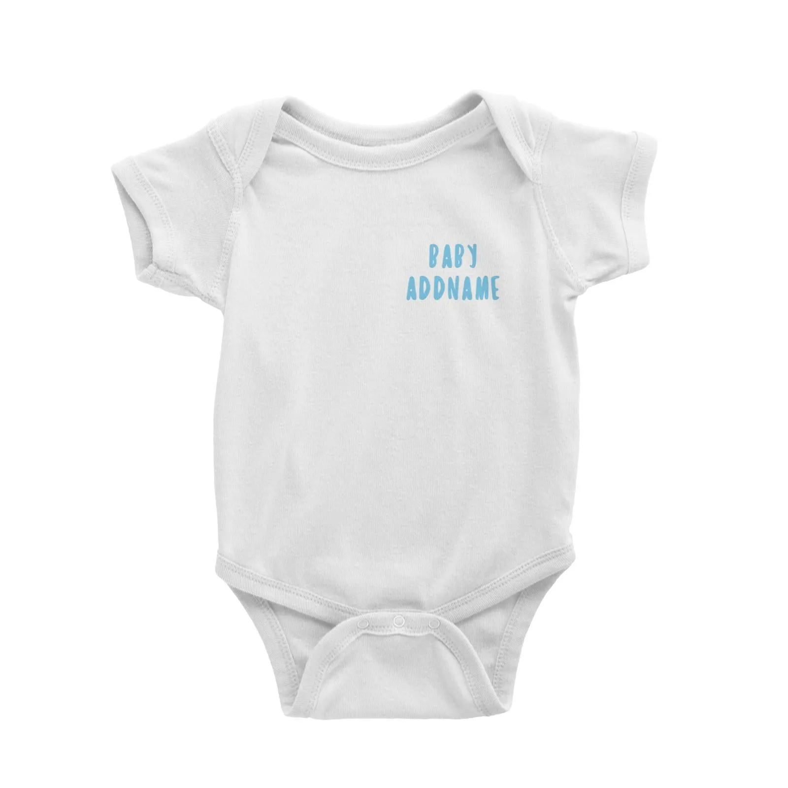 Baby Addname Logo in Blue Baby Romper Personalizable Designs Basic Newborn