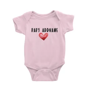 Baby Addname with Big Red Heart Baby Romper Personalizable Designs Basic Newborn