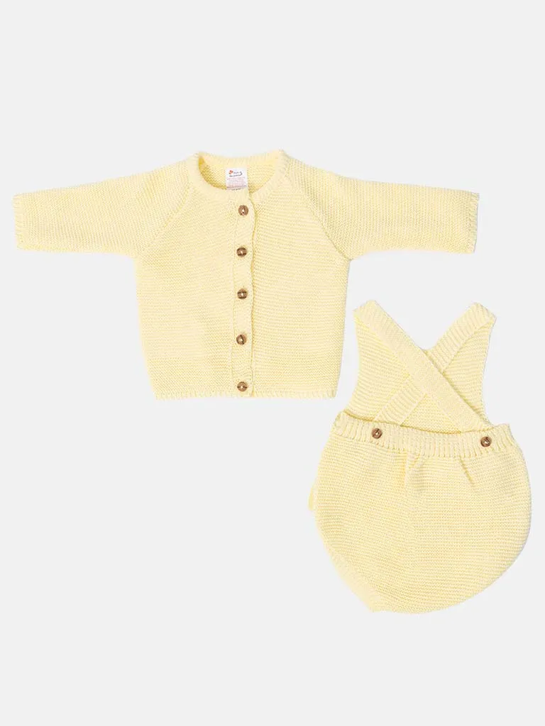 Baby Girl Emmeline Collection 2-piece Knitted Set-Lemon Yellow