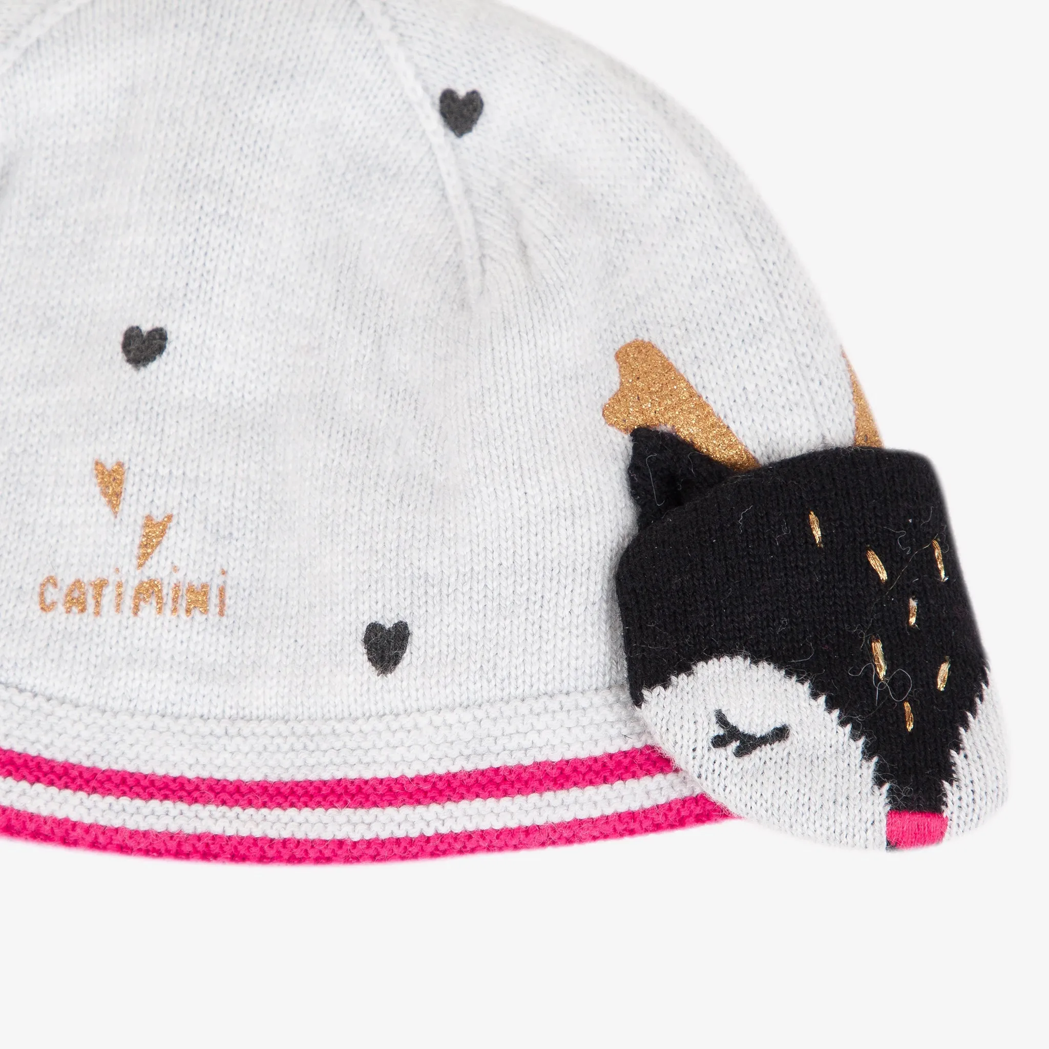 Baby girl heather deer beanie