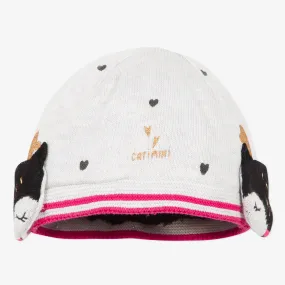 Baby girl heather deer beanie