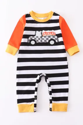 Baby Halloween Romper - Candy Corn/Truck
