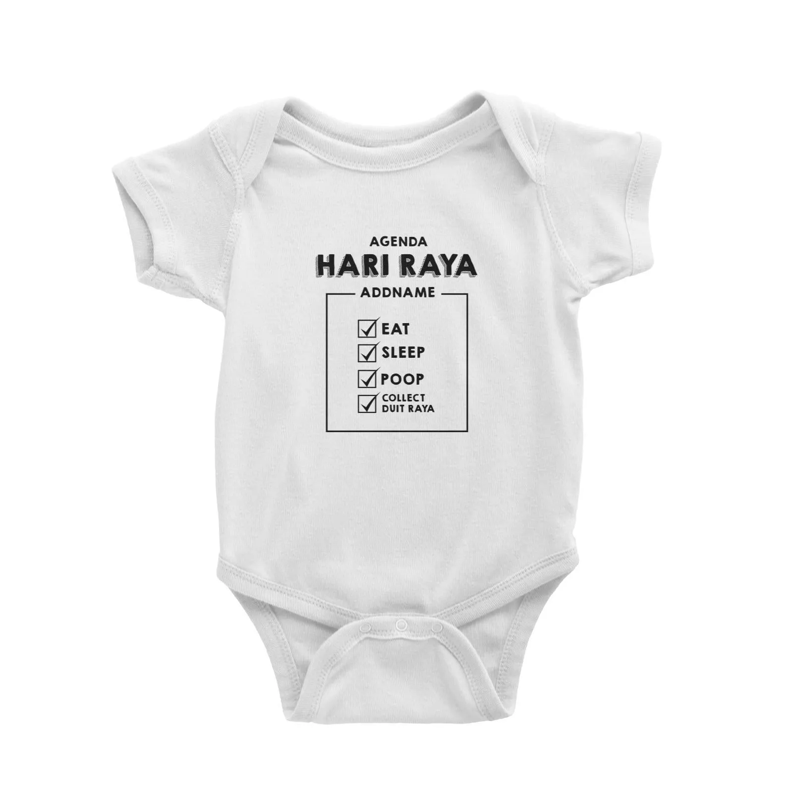 Babys Agenda Hari Raya Baby Romper  Personalizable Designs Raya Agenda