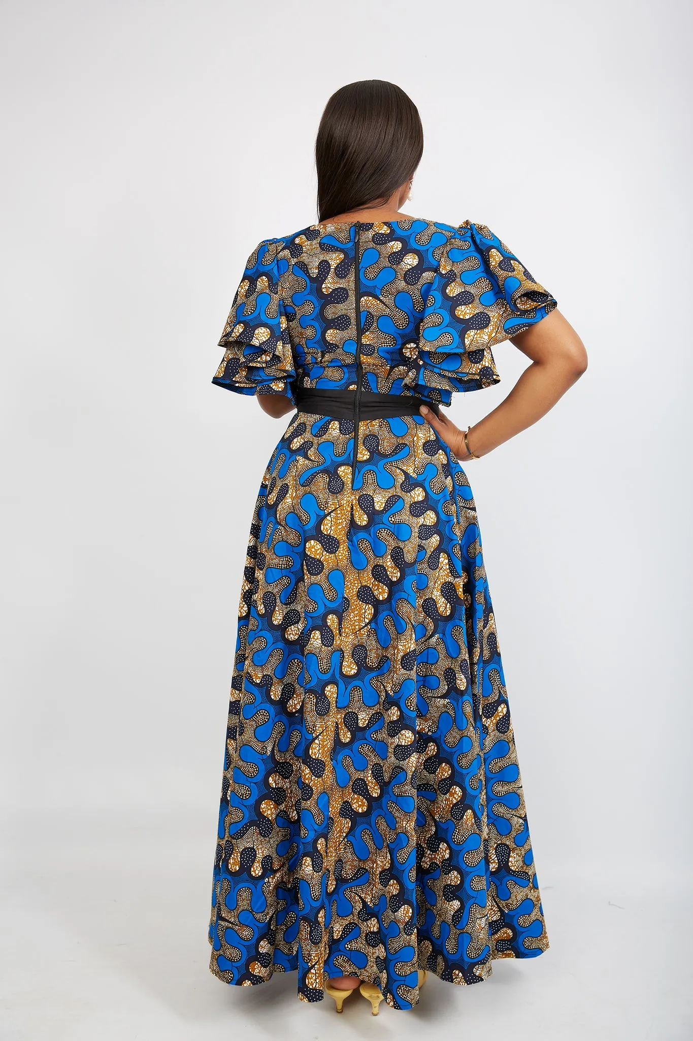 BACK IN STOCK - African Print Mixed Print Maxi Dress - Imoh