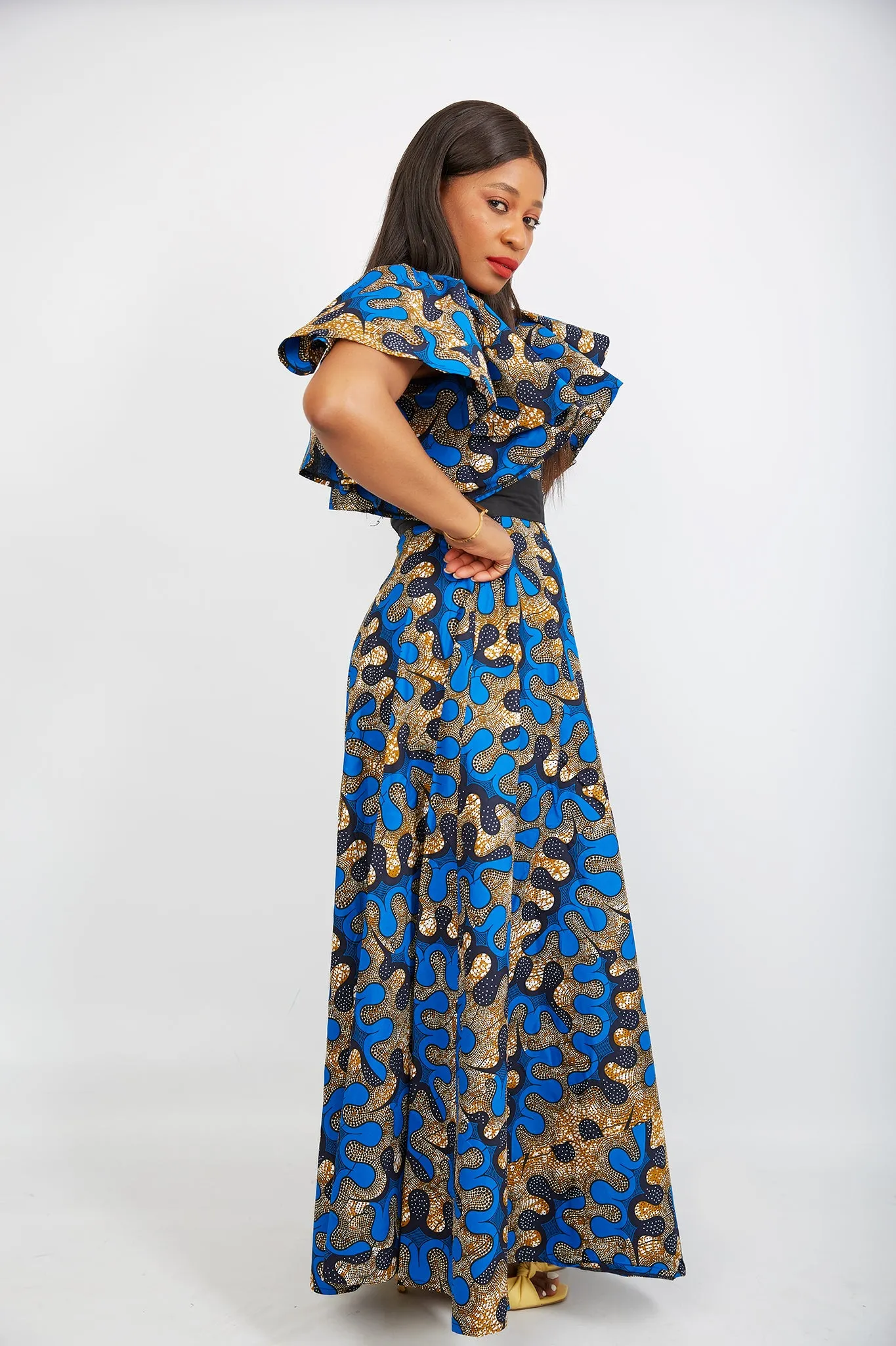 BACK IN STOCK - African Print Mixed Print Maxi Dress - Imoh