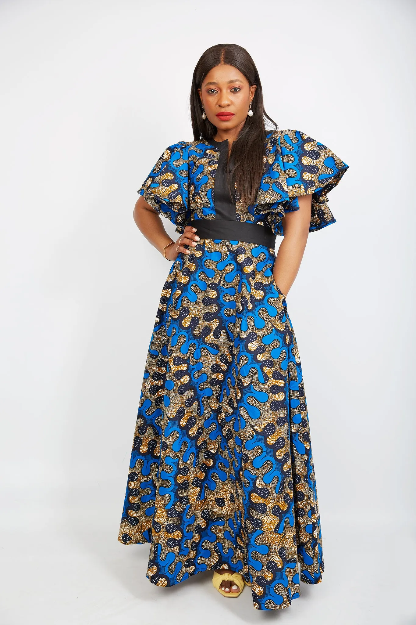 BACK IN STOCK - African Print Mixed Print Maxi Dress - Imoh