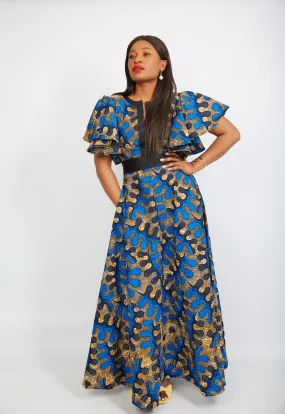 BACK IN STOCK - African Print Mixed Print Maxi Dress - Imoh