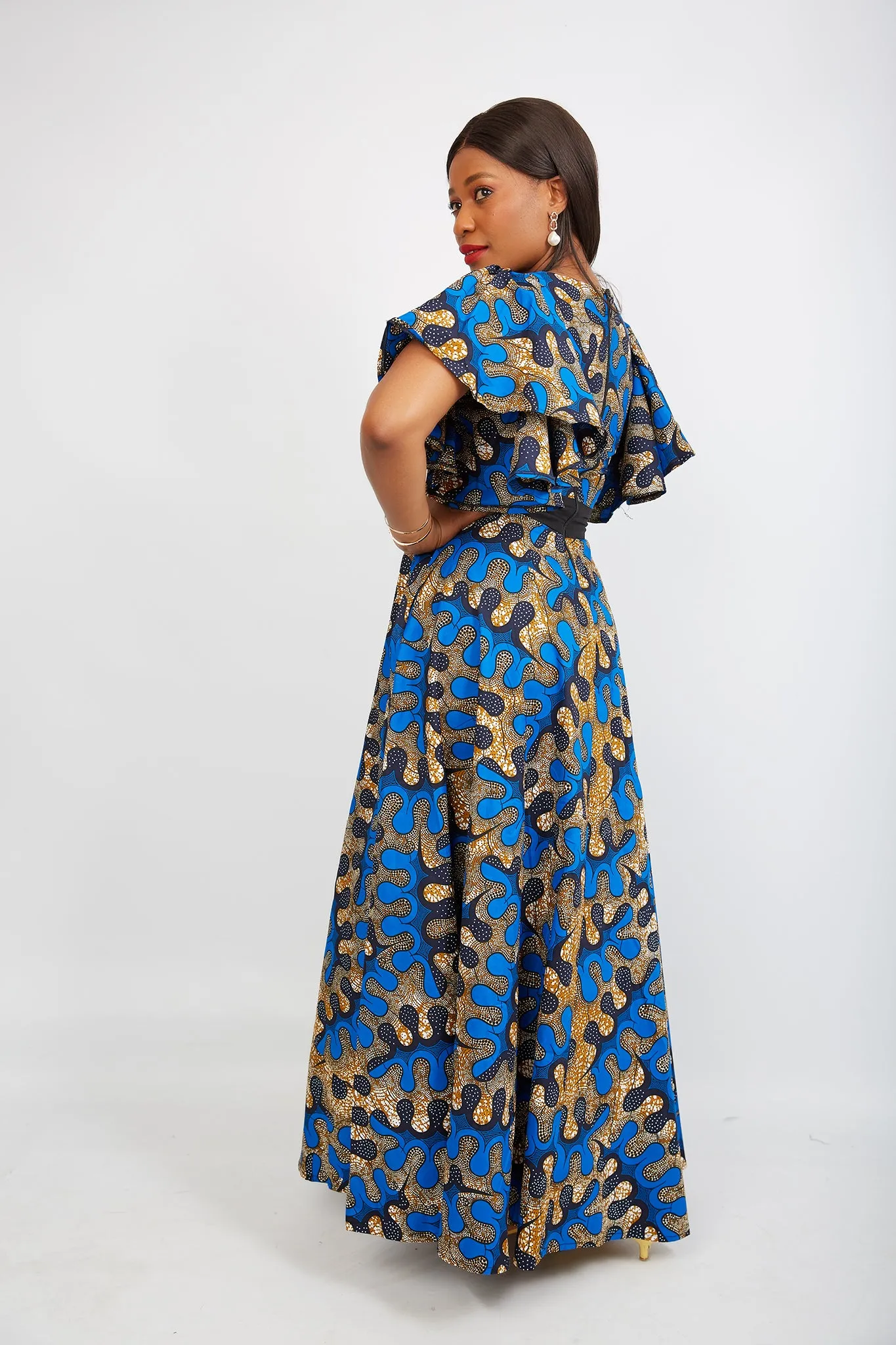 BACK IN STOCK - African Print Mixed Print Maxi Dress - Imoh