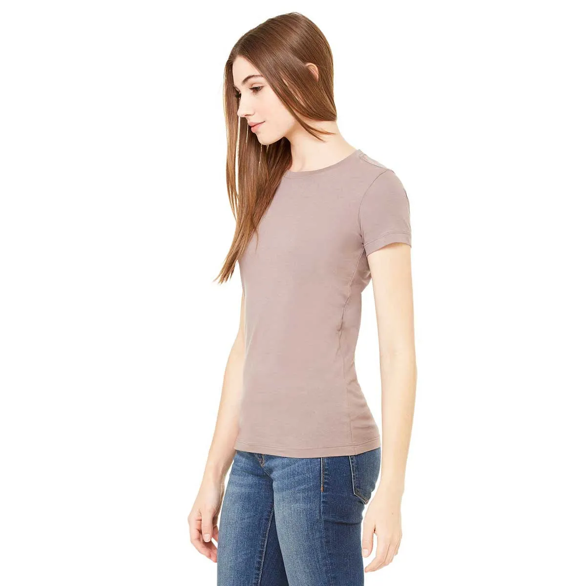 Bella   Canvas Women's Pebble Brown Jersey Short-Sleeve T-Shirt