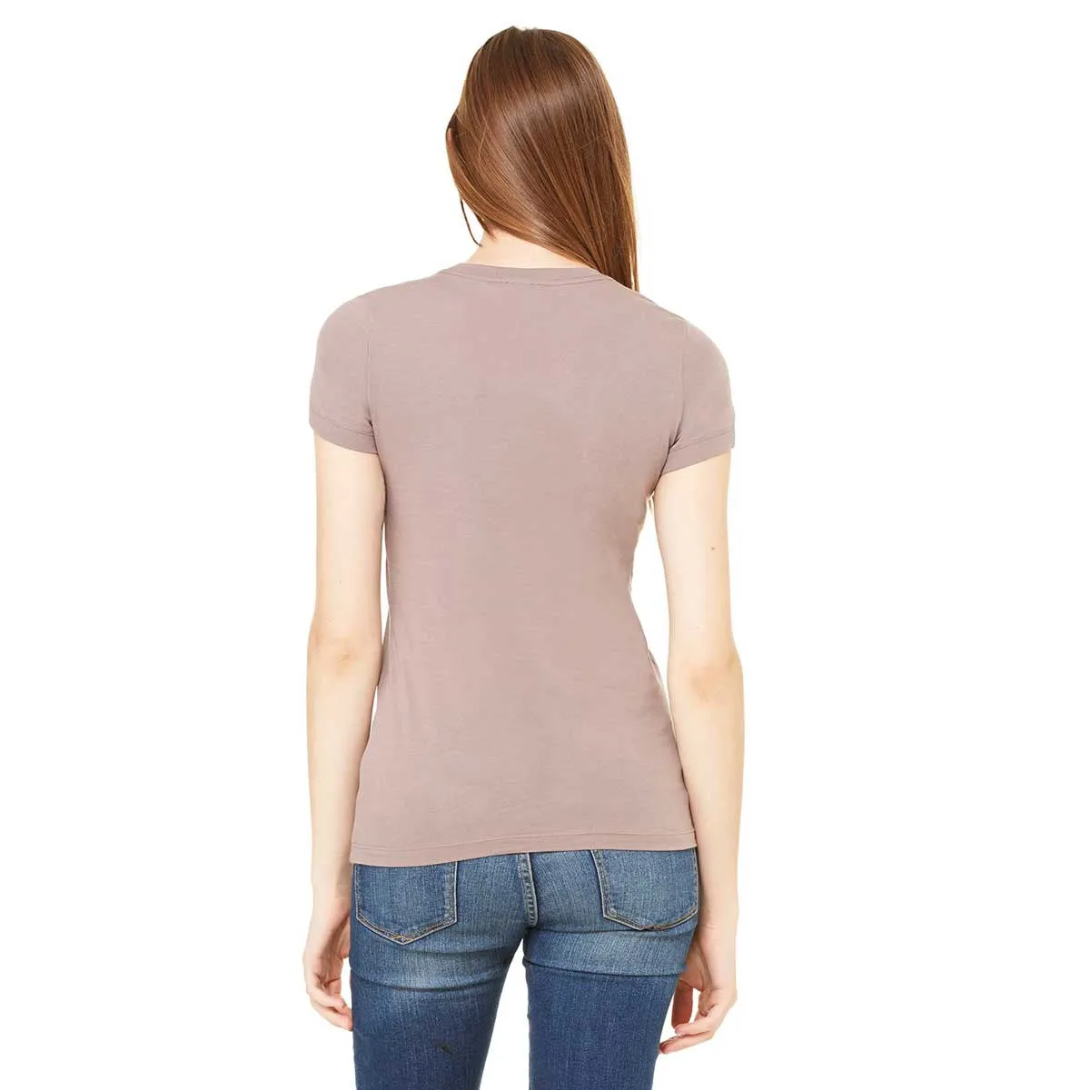 Bella   Canvas Women's Pebble Brown Jersey Short-Sleeve T-Shirt