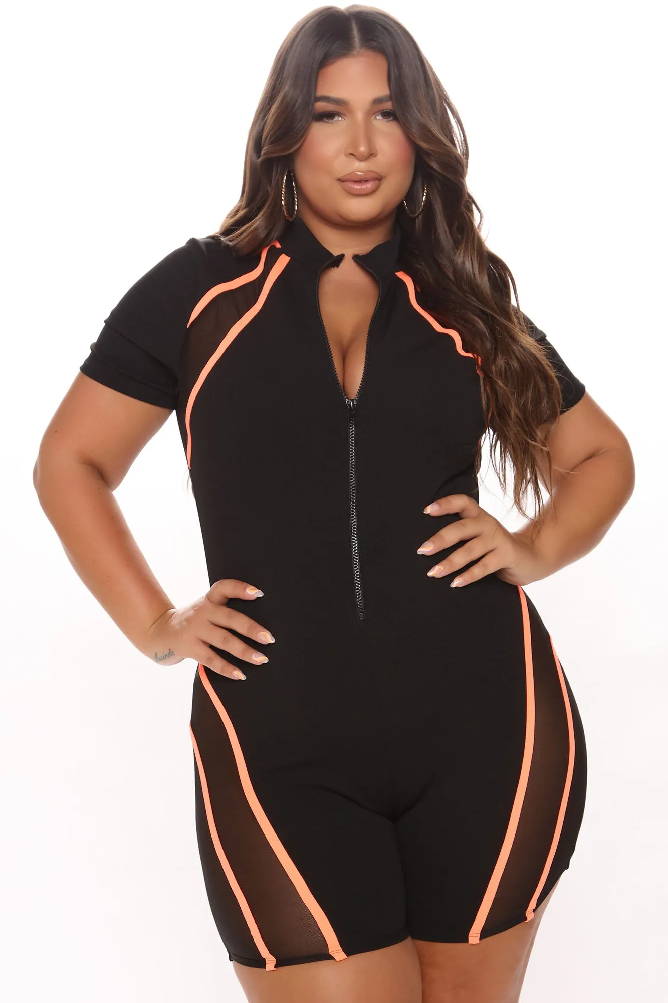 Best Choice Romper - Black/Coral