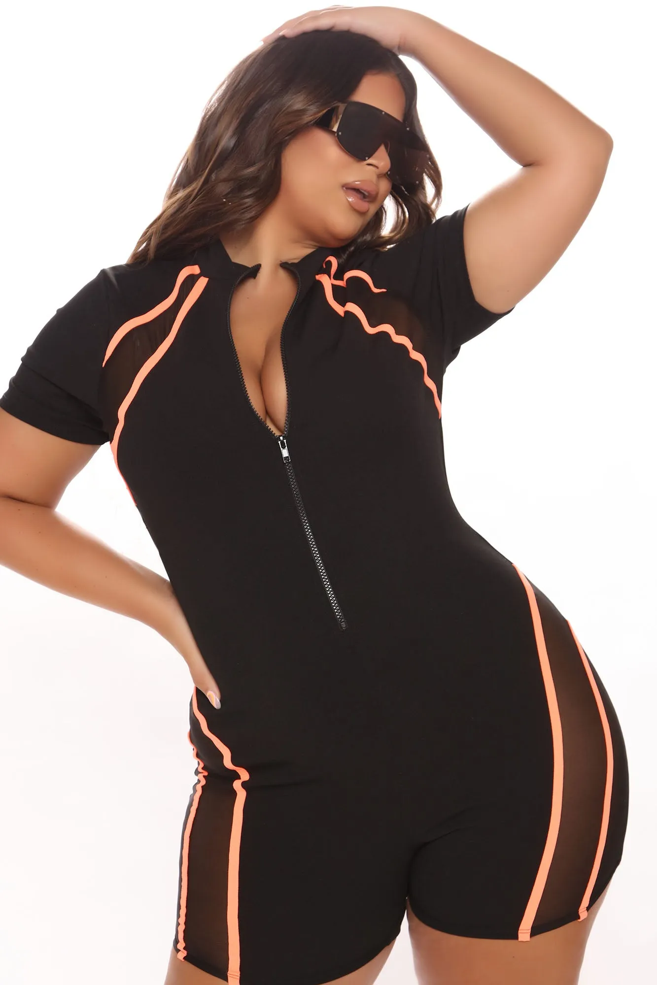 Best Choice Romper - Black/Coral