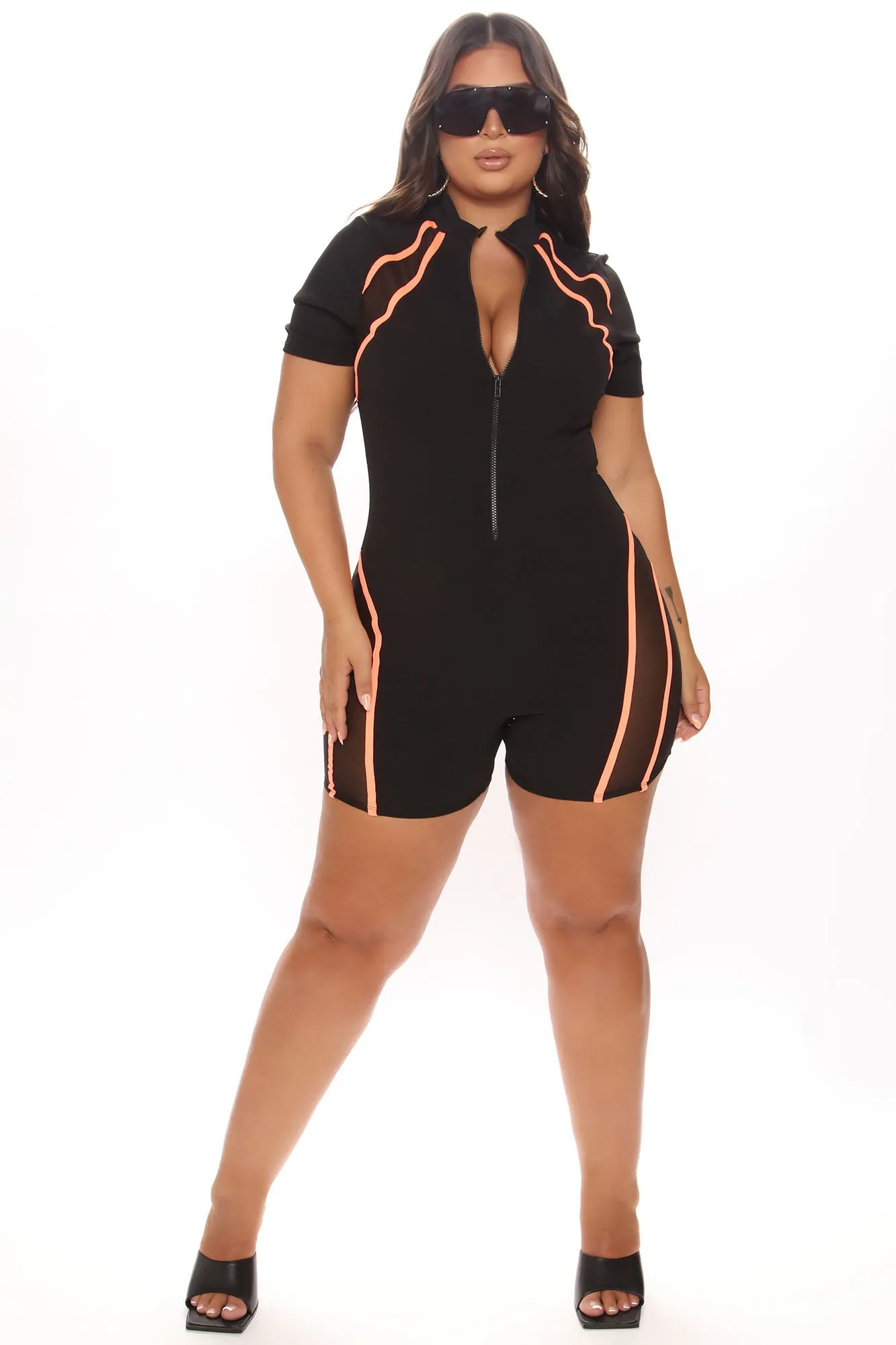 Best Choice Romper - Black/Coral