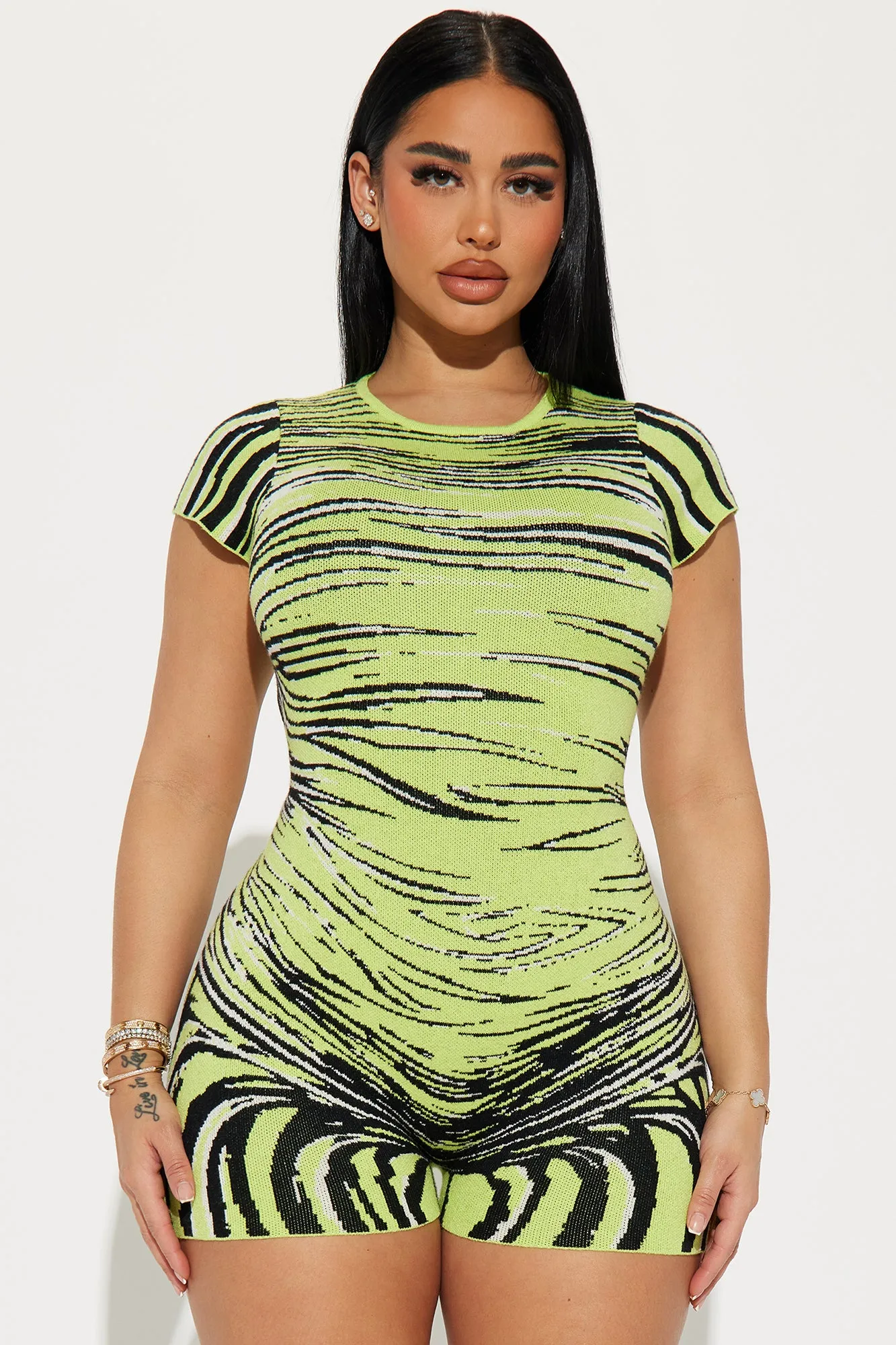 Better Than Good Short Sleeve Romper - Lime