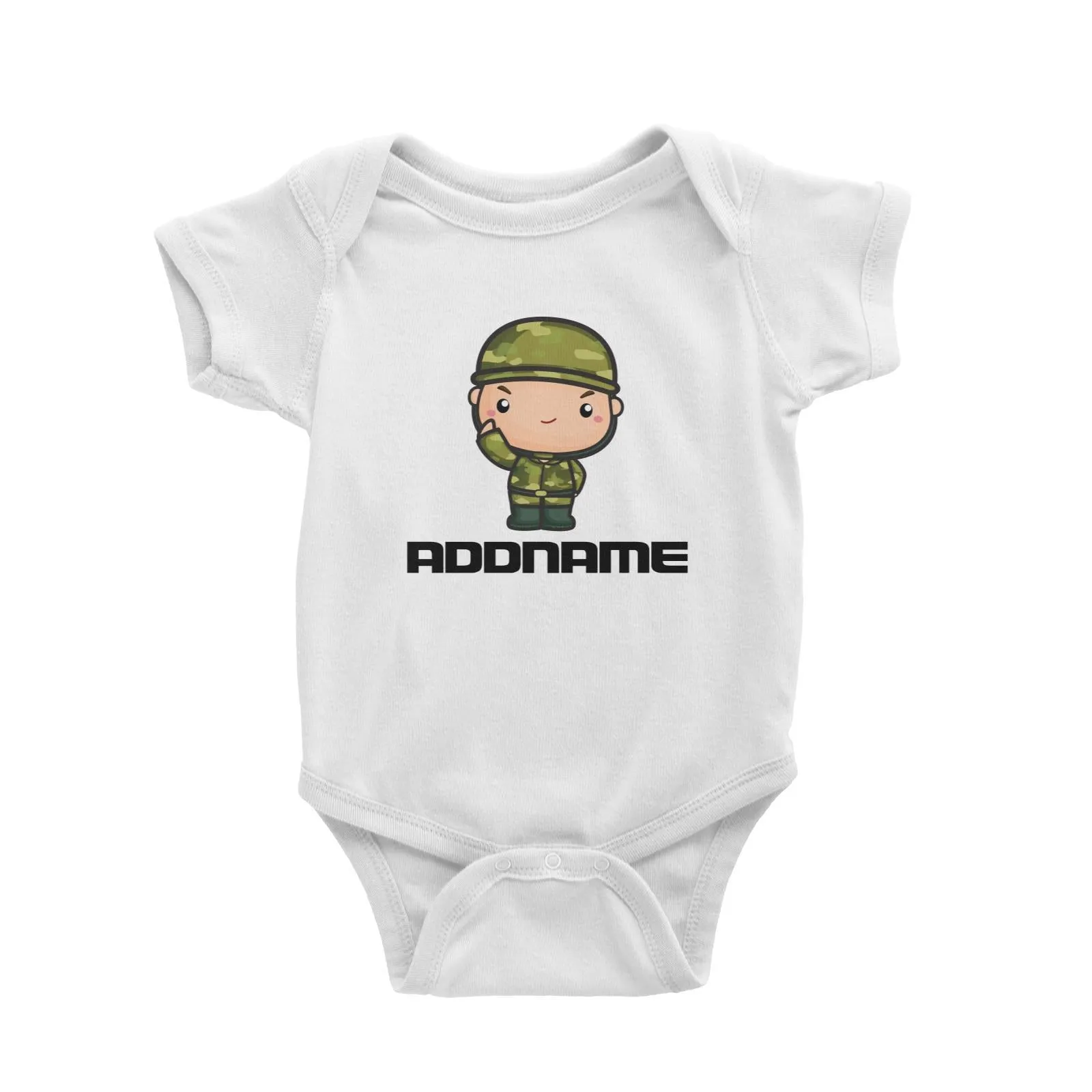 Birthday Battle Theme Army Soldier Boy Addname Baby Romper