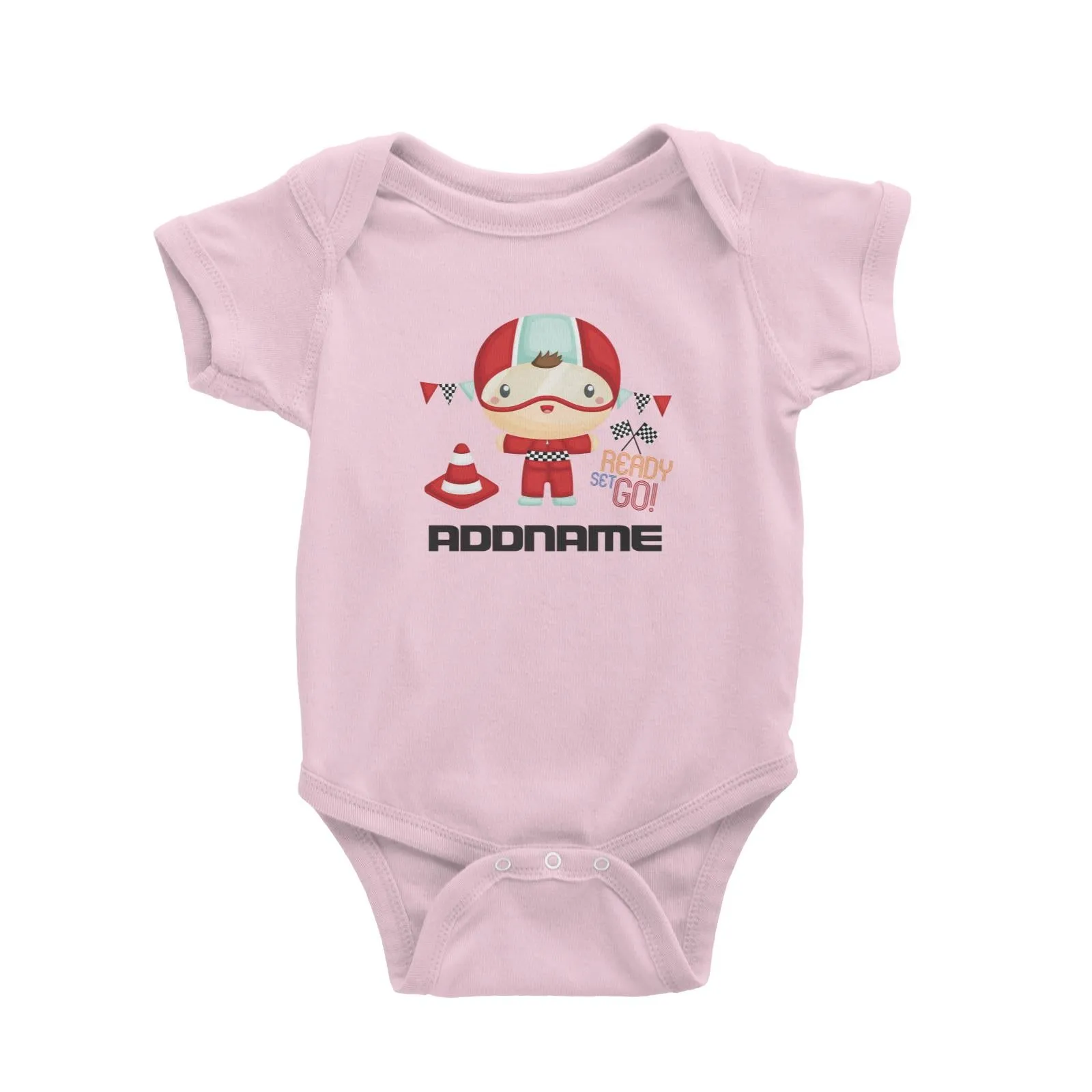 Birthday Cars Race Racer Boy Ready Set Go Addname Baby Romper