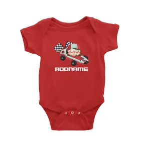 Birthday Cars Race Racer Girl With Racing Cars Addname Baby Romper